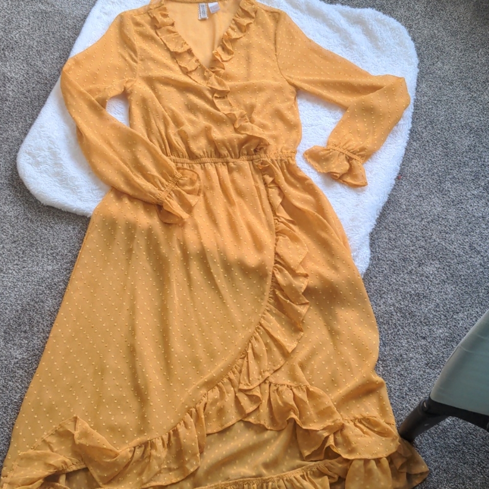 H & M sheer polka dot midi dress - Picture 3 of 8